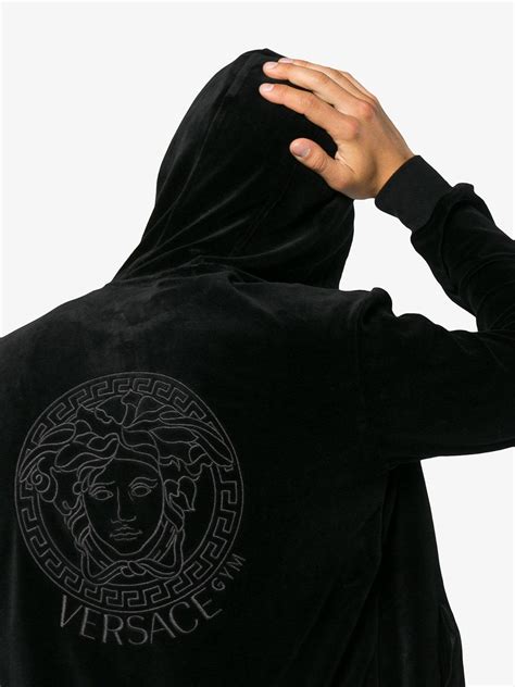 versace velour medusa hoodie far fetch|Versace Medusa zip.